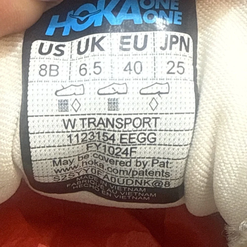 Hoka Transport Eggnog White Athletic Gym Running Walking Hiking Shoes Size 8B